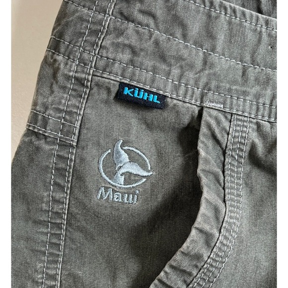 KUHL Mens Cargo Shorts Size 34 Green Patina‎ Dye 12" Inseam Embroidered - Picture 4 of 9